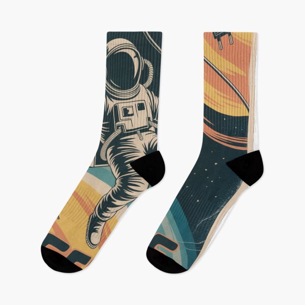 Item preview, Offline Somewhere in Space – Retro Sci-Fi Astronaut Sticker & Poster designed and sold by AtlasMuseStudio.