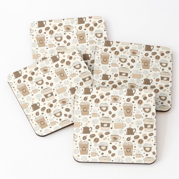 Item preview, Minimal Coffee Pattern – Cozy Latte & Coffee Cup designed and sold by Auravera Designs.