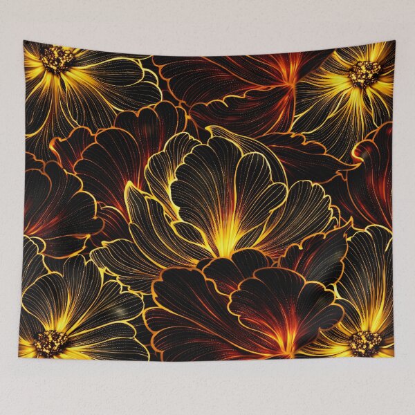 Item preview, Golden Ember Bloom designed and sold by Kaleidoscope Print.