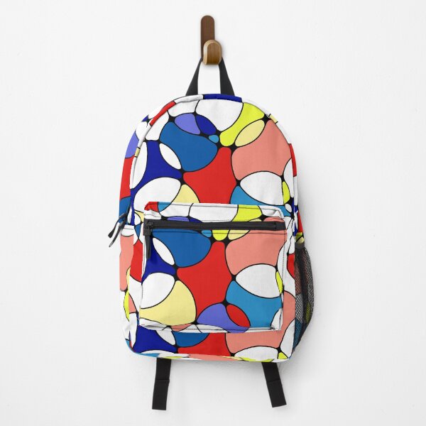 Item preview, Neurographic Joy Abstract Overlapping Shapes Red Yellow Blue Peach designed and sold by thecolorbirdie.