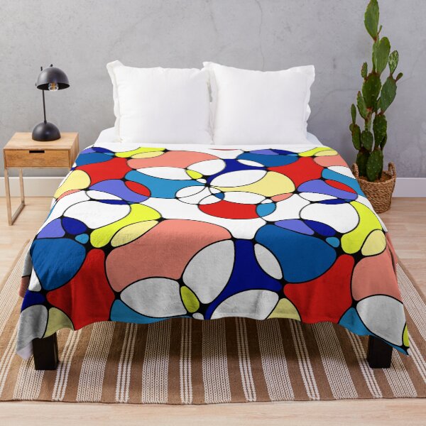 Item preview, Neurographic Joy Abstract Overlapping Shapes Red Yellow Blue Peach designed and sold by thecolorbirdie.