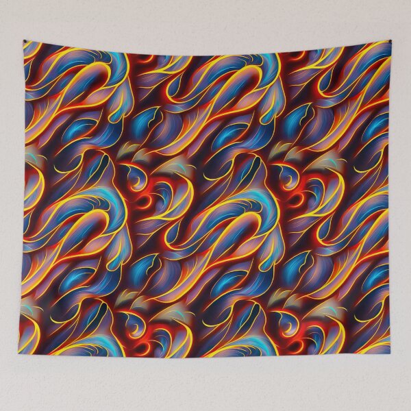 Item preview, Abstract Swirl Flame Blue Red Design designed and sold by EyeLuminous.