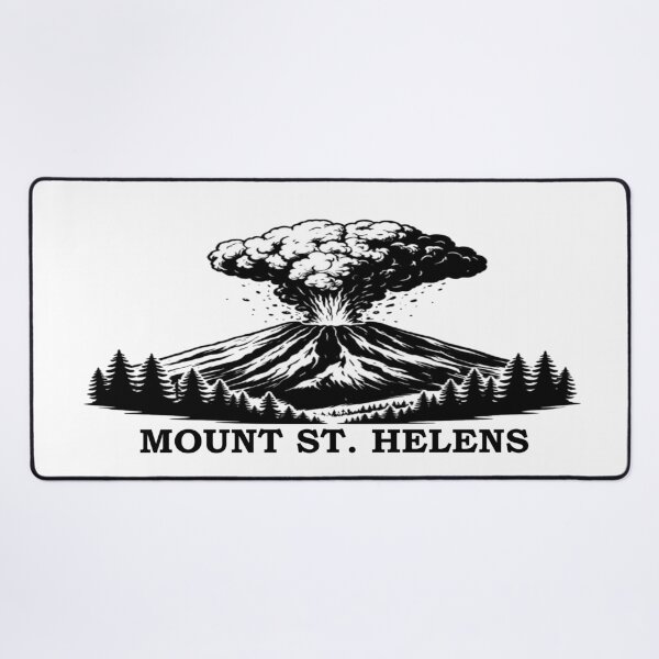 Item preview, Mount St. Helens Volcano Silhouette – Minimal Black & White Eruption Art designed and sold by Globalcitytees.