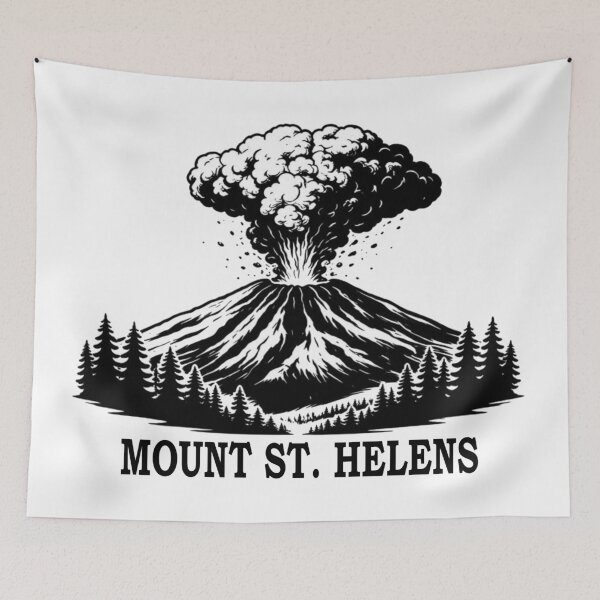 Item preview, Mount St. Helens Volcano Silhouette – Minimal Black & White Eruption Art designed and sold by Globalcitytees.