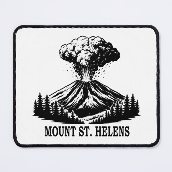 Item preview, Mount St. Helens Volcano Silhouette – Minimal Black & White Eruption Art designed and sold by Globalcitytees.