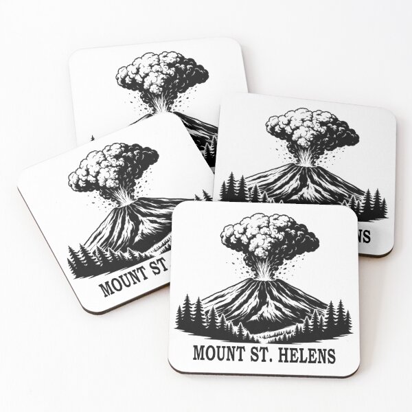 Item preview, Mount St. Helens Volcano Silhouette – Minimal Black & White Eruption Art designed and sold by Globalcitytees.