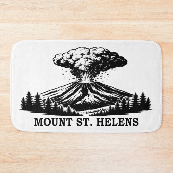 Item preview, Mount St. Helens Volcano Silhouette – Minimal Black & White Eruption Art designed and sold by Globalcitytees.