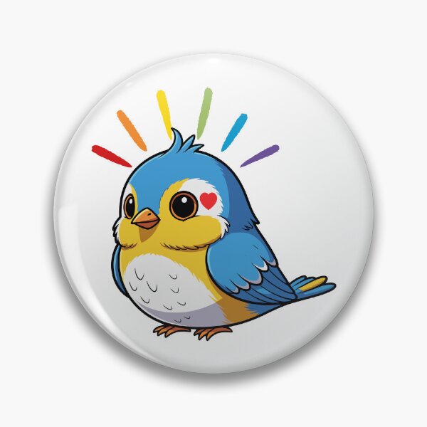 Item preview, Pride Bird - Cute Blue Bird with Rainbow Halo designed and sold by Love3Happy.