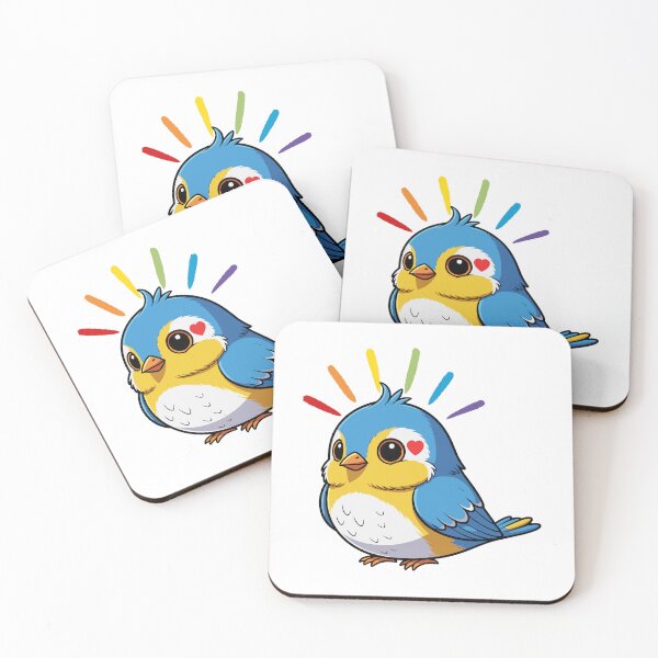 Item preview, Pride Bird - Cute Blue Bird with Rainbow Halo designed and sold by Love3Happy.