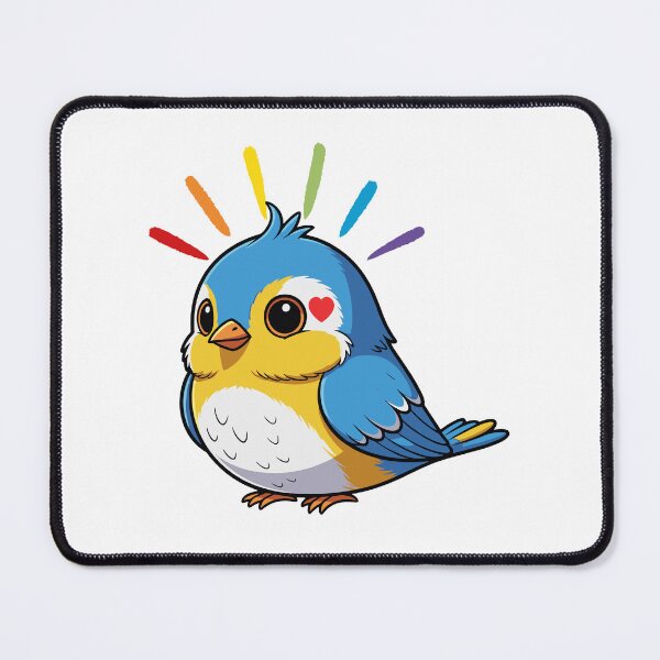 Item preview, Pride Bird - Cute Blue Bird with Rainbow Halo designed and sold by Love3Happy.