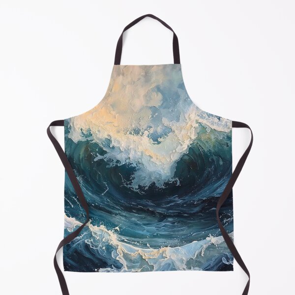 Item preview, Sapphire Crest: Modern Abstract Impasto Deep Teal Ocean Wave and Seafoam Art designed and sold by Cozyartsss.