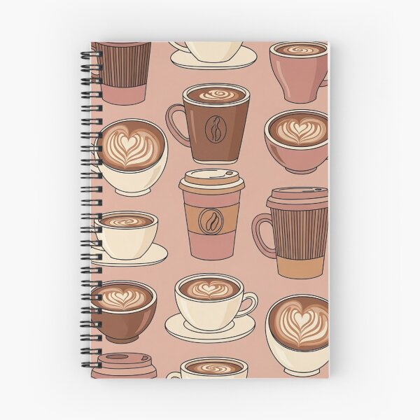 Aperçu de l'œuvre Motif de café Latte Art – Illustration de tasses de café confortables et d'espresso créée et vendue par Auravera Designs.