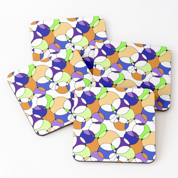 Item preview, Neurographic Joy Abstract Overlapping Shapes Orange Blue Purple Green designed and sold by thecolorbirdie.