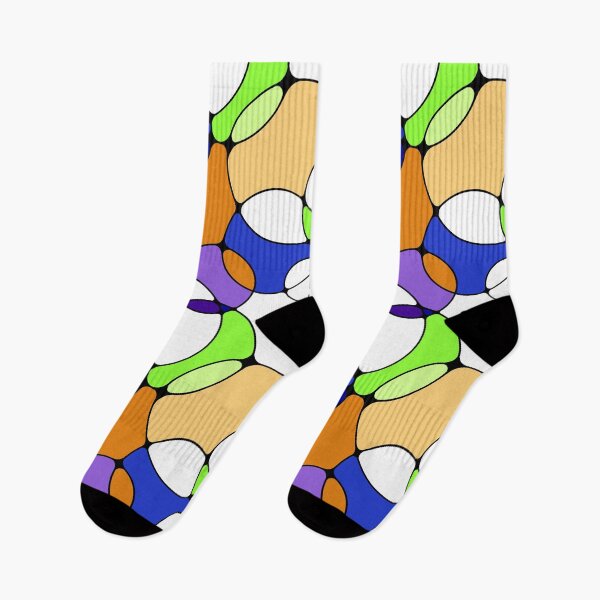 Item preview, Neurographic Joy Abstract Overlapping Shapes Orange Blue Purple Green designed and sold by thecolorbirdie.