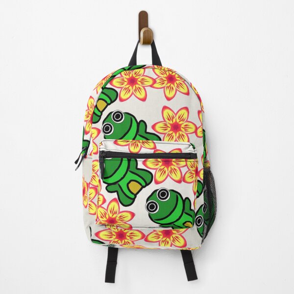 Item preview, Cute Kawaii Frog and Flower Pattern: Tropical Cottagecore Botanical Art designed and sold by HopeAndHustle.