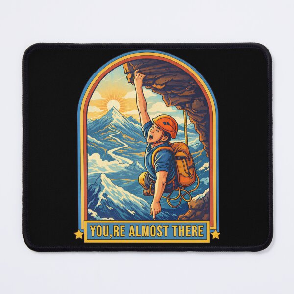 Item preview, You’re Almost There – Mountain Climbing Motivation Illustration designed and sold by Ramkumar2025.