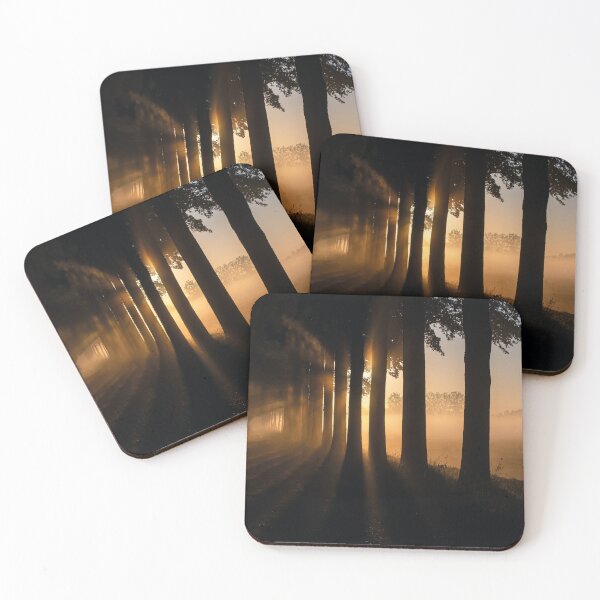 Item preview, Sunbeams through the fog – Mystical forest at sunrise designed and sold by Mauswohn.