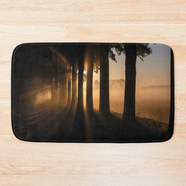 Item preview, Sunbeams through the fog – Mystical forest at sunrise designed and sold by Mauswohn.