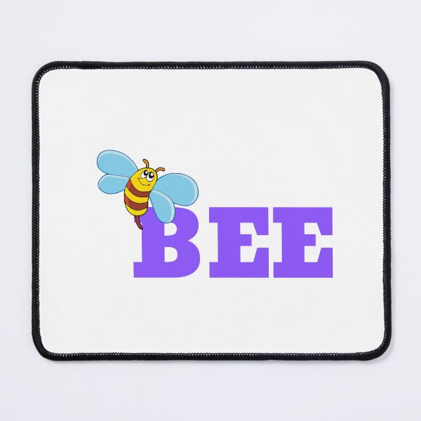 Item preview, Buzzing Letters - Cute Bee with Bold Purple "BEE" Word Art designed and sold by Love3Happy.