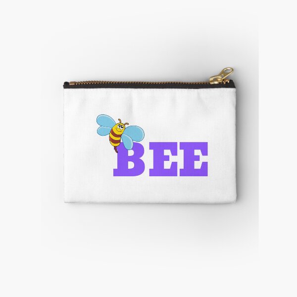 Item preview, Buzzing Letters - Cute Bee with Bold Purple "BEE" Word Art designed and sold by Love3Happy.