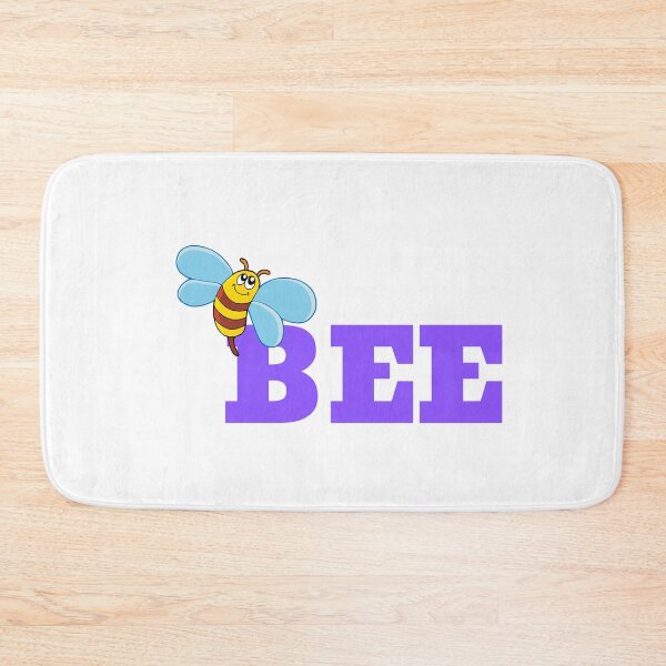 Item preview, Buzzing Letters - Cute Bee with Bold Purple "BEE" Word Art designed and sold by Love3Happy.