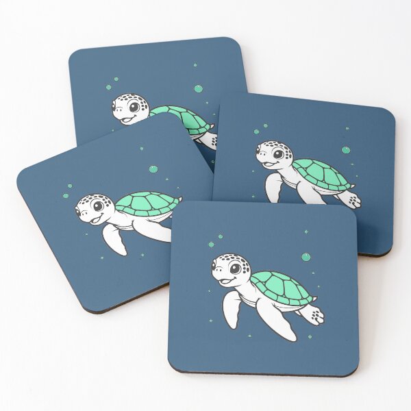 Item preview, Cute Sea Turtle Under The Sea - Desaturated Blue Ocean designed and sold by Beachy.