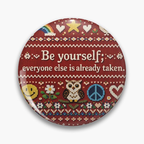 Artikelvorschau, Be Yourself Strick Design mit Eule und Regenbogen entworfen und verkauft von Mauswohn.