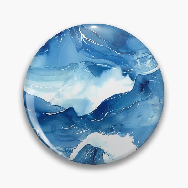 Item preview, Big, Bold Blue Japanese-Style Crashing Waves Abstract designed and sold by DEC02.