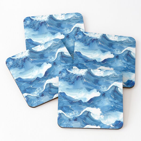 Item preview, Big, Bold Blue Japanese-Style Crashing Waves Abstract designed and sold by DEC02.