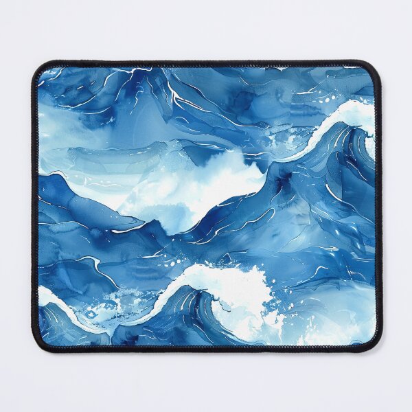 Item preview, Big, Bold Blue Japanese-Style Crashing Waves Abstract designed and sold by DEC02.