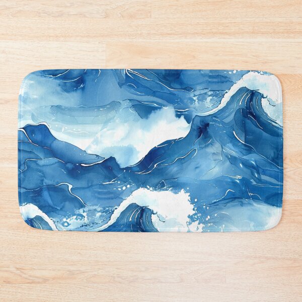 Item preview, Big, Bold Blue Japanese-Style Crashing Waves Abstract designed and sold by DEC02.