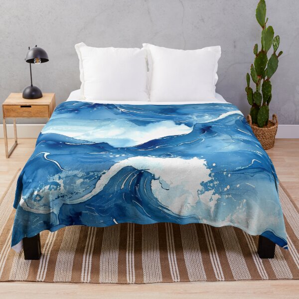 Item preview, Big, Bold Blue Japanese-Style Crashing Waves Abstract designed and sold by DEC02.