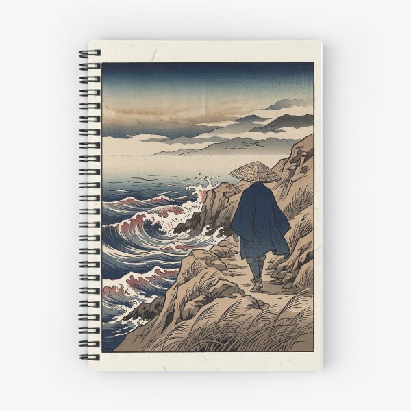 Item preview, Ukiyo-e Traveler by the Sea Japanese Woodblock Style designed and sold by RetroJapanCo.