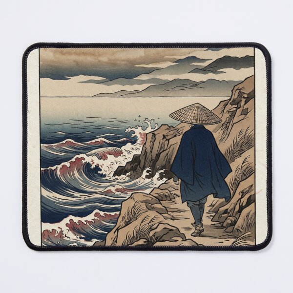Item preview, Ukiyo-e Traveler by the Sea Japanese Woodblock Style designed and sold by RetroJapanCo.