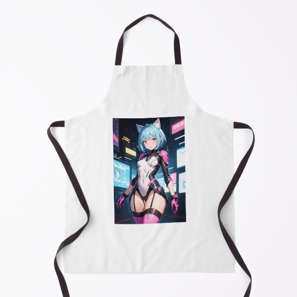 Item preview, Otsuyashi Madiri Cyberpunk Nekomimi - White and Pink Neon Sci-Fi Art designed and sold by iloveanimechibi.