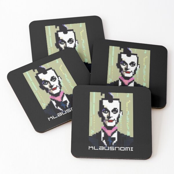 Item preview, kLAUS nOMI pIXEL aRT pORTRAIT- Pixel Harmony: Cartoon Tribute to New Wave Maestro Kaus NOMI designed and sold by Arte Cartoon From TagTeam Group.