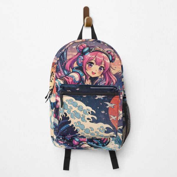 Item preview, Cyberpunk Anime Girl – The Great Wave of Tokyo designed and sold by Mauswohn.