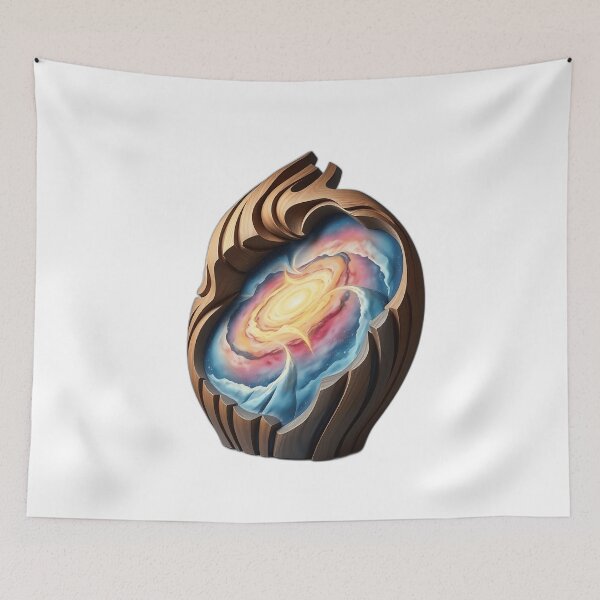 Item preview, Galaxy-Inspired Wooden Sculpture with Watercolor designed and sold by sharon1210.