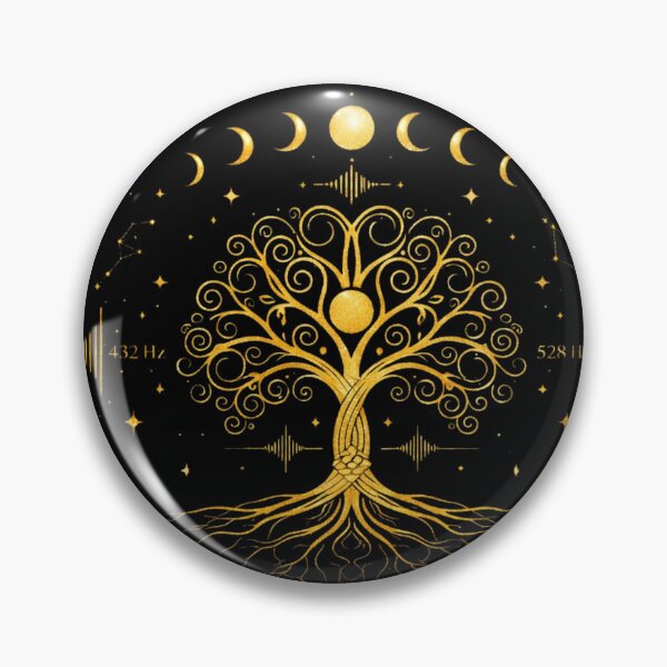 Item preview, Sacred Tree of Life Gold Art – 432Hz & 528Hz Healing Frequencies, Spiritual Wall Art, Mystic Sacred Geometry Design designed and sold by MonaRose_Art.