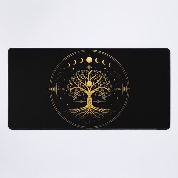 Item preview, Sacred Tree of Life Gold Art – 432Hz & 528Hz Healing Frequencies, Spiritual Wall Art, Mystic Sacred Geometry Design designed and sold by MonaRose_Art.