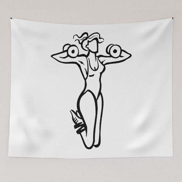 Item preview, Alphabets Doodle - Fitness Lady | ZMJMMN 22 designed and sold by MyStickersCove.