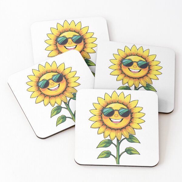 Item preview, Cheerful Sunflower Illustration – Happy Cartoon Sunflower Art designed and sold by PrithviApparels.