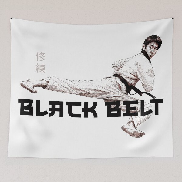 Item preview, Black Belt – Flying Side Kick Martial Arts Illustration designed and sold by SearsCreative.