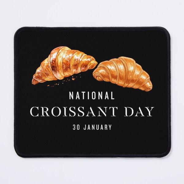 Item preview, National Croissant Day January 30 Watercolor Bakery Art designed and sold by Whimsy Works.