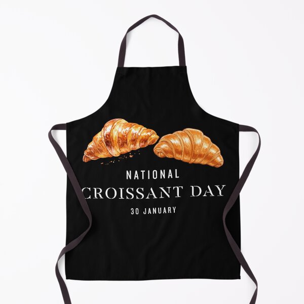 Item preview, National Croissant Day January 30 Watercolor Bakery Art designed and sold by Whimsy Works.