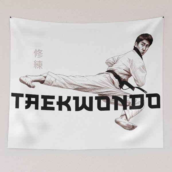 Item preview, Taekwondo – Flying Side Kick Martial Arts Illustration designed and sold by SearsCreative.