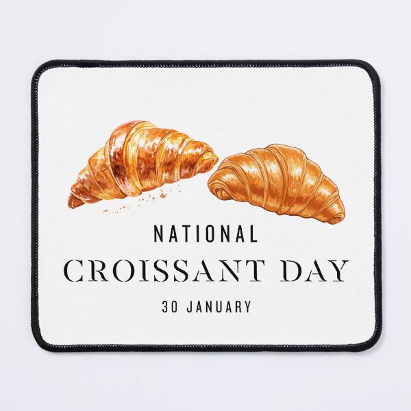 Item preview, National Croissant Day January 30 Watercolor Bakery Art designed and sold by Whimsy Works.