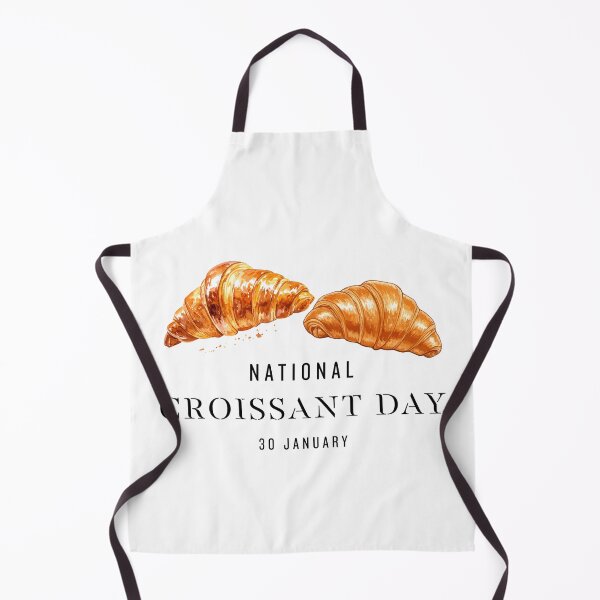 Item preview, National Croissant Day January 30 Watercolor Bakery Art designed and sold by Whimsy Works.