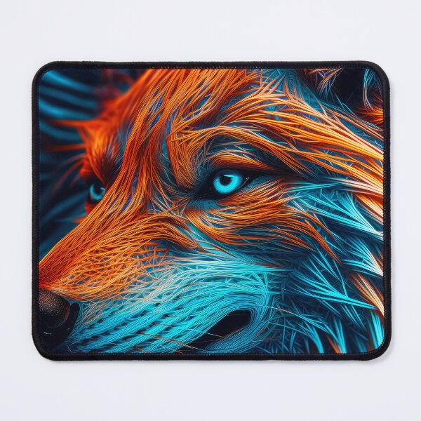 Item preview, Fantasy Wolf Face In Blue And Fiery Orange designed and sold by DEC02.