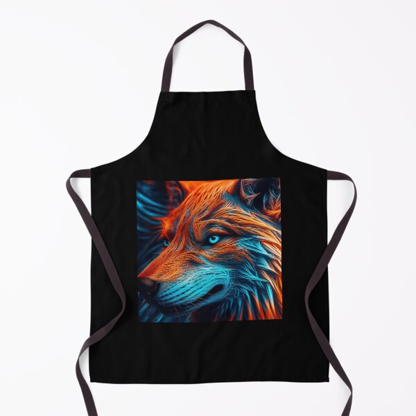 Item preview, Fantasy Wolf Face In Blue And Fiery Orange designed and sold by DEC02.